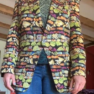 Nicole Miller Silk Vintage ‘90’s Dole Fruit Blazer